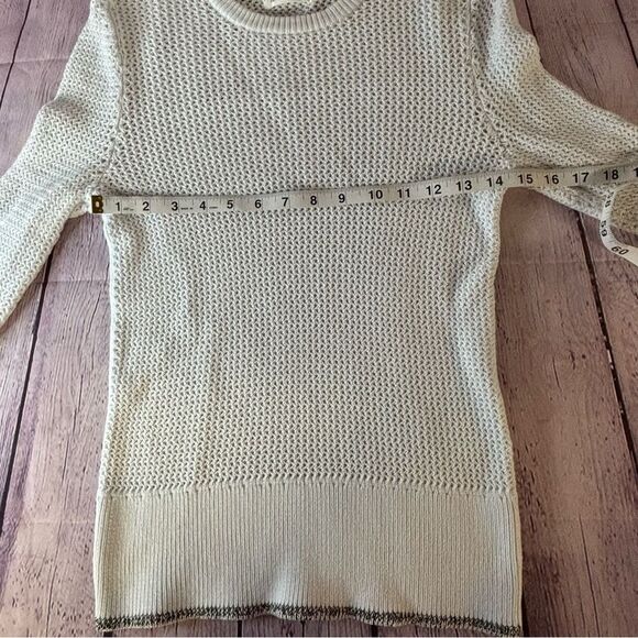 Rag & Bone White Crew Neck Open Knit Minimalist Coastal Academia Sweater Size XS - Picture 8 of 9